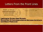Letters From the Front Lines